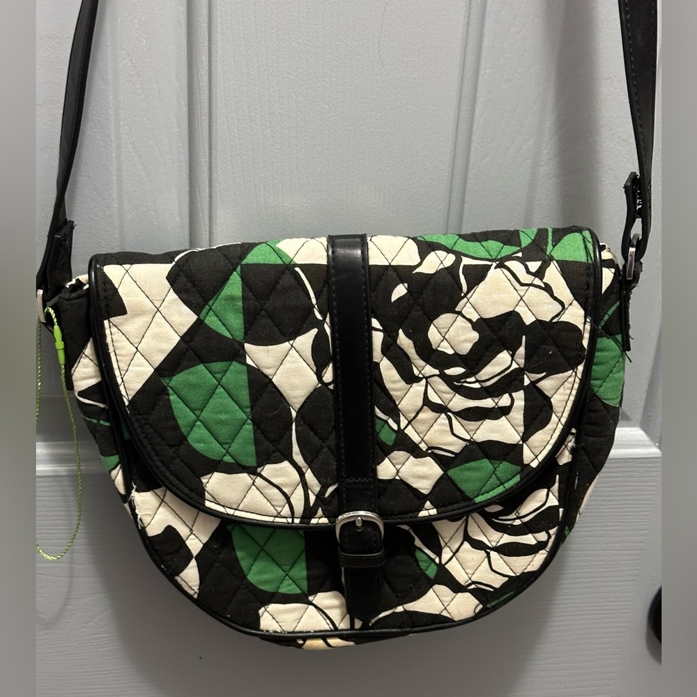 NEW Vera Bradley Retired Imperial Rose Handbag Purse Slim Saddlebag Crossbody